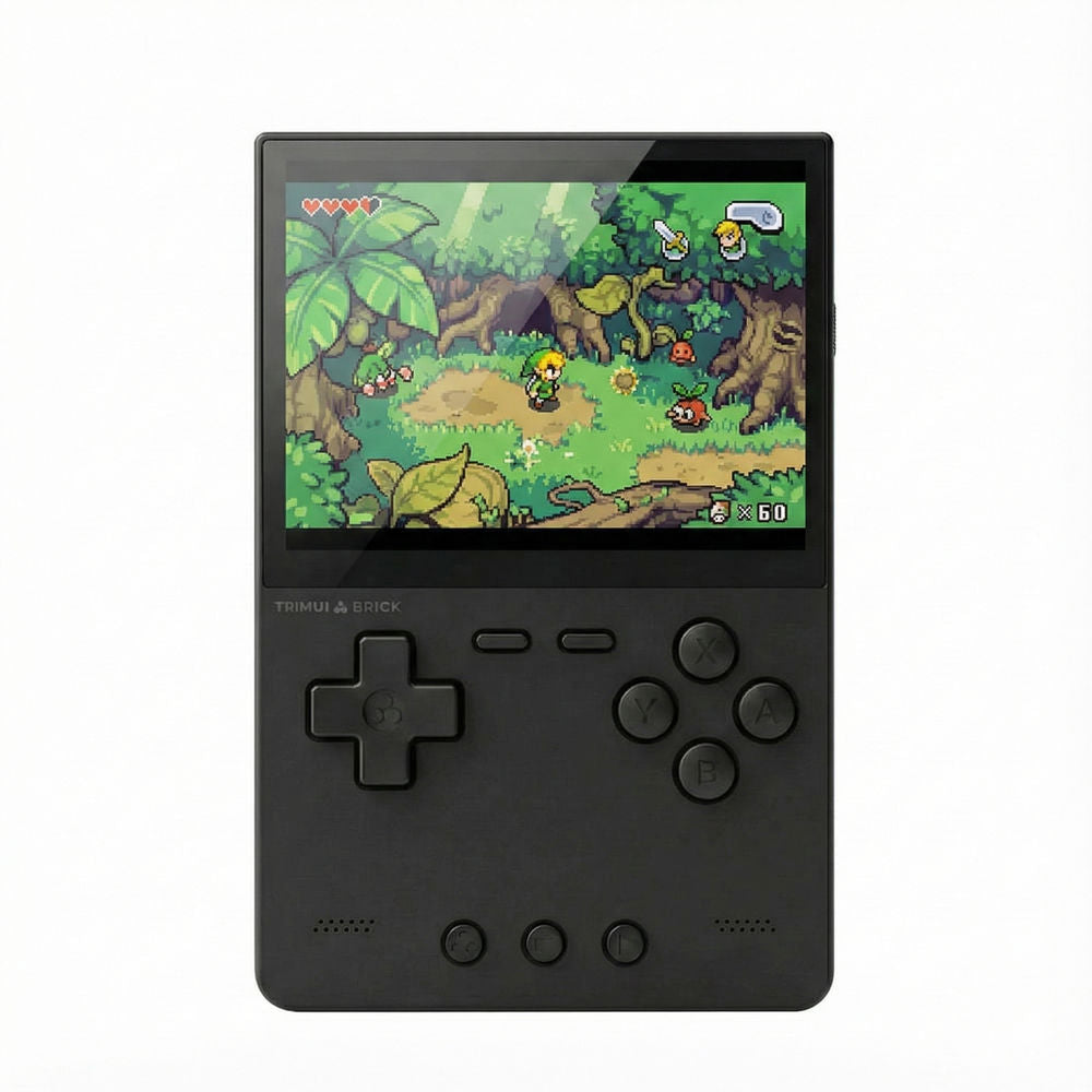 Consola retro portabila TRIMUI Brick 64GB cu jocuri, quad core Cortex-A53 2.0GHz, 1GB RAM, IPS LCD 3.2" 1024x768 4:3, acumulator 3000 mAh, WiFi, Bluetooth, negru