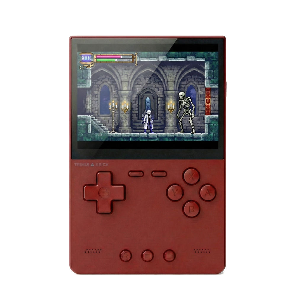 Consola retro portabila TRIMUI Brick 64GB cu jocuri, quad core Cortex-A53 2.0GHz, 1GB RAM, IPS LCD 3.2" 1024x768 4:3, acumulator 3000 mAh, WiFi, Bluetooth, rosu
