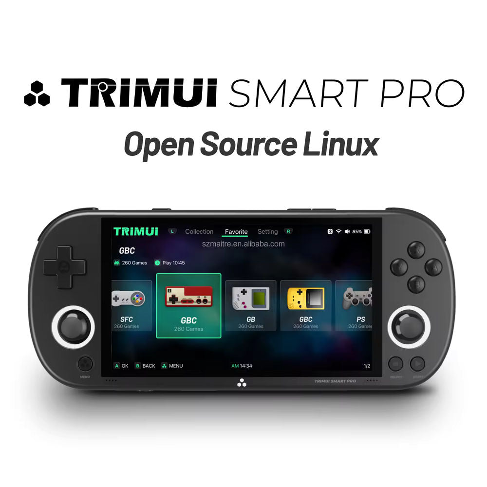 <b>TRIMUI Smart Pro 64GB</b> quad core 1.8GHz, 1GB LPDDR4, 4.96" 1280x720, 5000mAh, Bluetooth, WiFi 5, negru