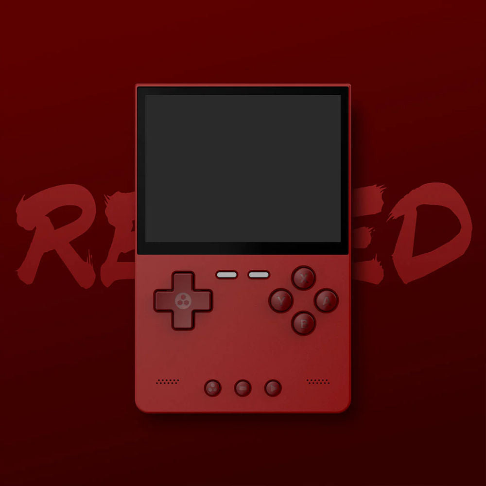 Consola retro portabila TRIMUI Brick 64GB cu jocuri, quad core Cortex-A53 2.0GHz, 1GB RAM, IPS LCD 3.2" 1024x768 4:3, acumulator 3000 mAh, WiFi, Bluetooth, rosu